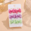Süßes japanisches Acryl Schleifen Ohrring Set bunten galvanisierten geometrischen Schmuck Geschenke - Schleife Stil Zwei / 3er Set