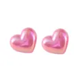 Rosa holografische 3D Acryl Herz Ohrstecker süßer japanischer Stil Schmuck für Damen - Herz Paar / Rosa