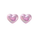 Süße holografische rosa Herz Ohrringe, glänzende Acryl Ohrstecker für süße Damen Looks. - Herz Paar / Lila