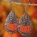 Herbst Thanksgiving Kürbis Tropfen Ohrringe, leichte PU Leder Herbst Party Schmuck Geschenk. - 138