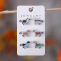 Conjunto de pendientes de tuerca de caballo animal de moda para mujer joyería de aleación. - Juego de pendientes de botón con forma de caballo