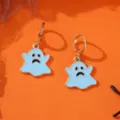 Halloween hellblaue Geist Ohrringe mit goldem Rand, süße Party Schmuck Geschenke. - Geister - 1 Paar
