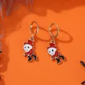 Halloween Clown Emaillierte Ohrringe mit Goldfarbenen Creolen fur Festliche Party Schmuck. - Ein Paar Zombies