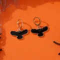 Halloween schwarze Eule Ohrringe Gold Metall Creolen Tropföl Schmuck festliche Mode - Ein Paar Eulen