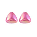 Rosa schimmernde Acryl geometrische Ohrstecker, süßes glänzendes minimalistisches Design. - Dreieck Paar / Rosa