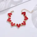 Modische Legierung Rotes Herz Armband Süße Süßigkeiten Farbe Öltropfen Liebe Schmuck - Rot