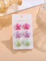 Bunte schimmernde Acryl Stern Ohrringe Set süsser niedlicher Schmuck für Damen Alltag - Stern-Serie / 3 Paare Set / Holographisch