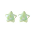 Grüne schimmernde Acryl 3D Stern Ohrringe süßes geometrisches Schmuck Set für Damen Alltag - Stern Paar / Grün
