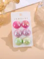 Acryl irisierende Halbkugel Ohrringe Set bunte geometrische Ohrstecker fuer Damen Schmuck - Kreiskollektion / 3 Paare Set / Holographisch