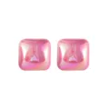 Rosa schimmernde quadratische Acryl Ohrringe glänzende geometrische Stecker Variante A - Quadrat Paar / Rosa
