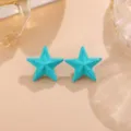 Mattes 3D gewebtes geometrisches Stern Ohrringe Bonbon Farbe Acryl Ohrstecker Variante - Stern Paar / Blau