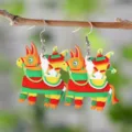 Hölzerne mexikanische Piñata Esel Ohrringe, bunte doppelseitige Holz Hängeohrringe für Party. - Pinata Esel Stil (4376)