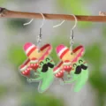 Niedliche mexikanische Kaktus Sombrero Acryl Ohrringe, lustiger Baumelschmuck Damen. - Kaktus Sombrero Stil (4408)
