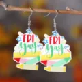 Schule Acryl Ohrringe Lehrer Fri Yay Lineal Buntstift Hänge Ohrschmuck Geschenk Damen - FRI YAY Schreibwaren Stil (4235)