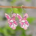 Lindo pendiente de madera de conejo rosa, gafas de sol de corazón y diseño de lazo para mujeres. - Estilo Conejo Burbuja Gafas de Sol (4309)