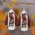 Voetbal luipaard liefde druppel lederen oorbellen voor vrouwen stijlvolle mode sieraden - Luipaard LOVE Football