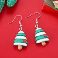Weihnachtsbaum Ohrringe schöner Feiertag Schmuck für Damen Mode festliche Accessoires - Schneebedeckter Weihnachtsbaum