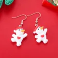 Weihnachten Cartoon Schneemann Ohrringe süße festliche rote Herz Schmuck Urlaubsgeschenk - Herz-Schneemann-Tasche