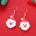 Weihnachten Weihnachtsmann Ohrringe festlich süße Cartoon Harz Ohrschmuck Geschenk für Frauen - Weihnachtsmann Kopf