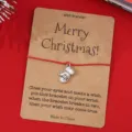 Weihnachtliches Wunscharmband mit Handschuh Anhänger auf Kraftkarte roter Faden Schmuck Geschenk - Roter Weihnachtshandschuh-Stil (SRY298-3)