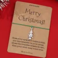 Weihnachten Wunscharmband mit Baum Anhänger auf Karte, stilvolles festliches Geschenk. - Grüner Weihnachtsbaum-Stil (SRY298-6)