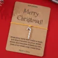 Weihnachtswunscharmband mit Zuckerstangen-Anhänger auf Kraftpapierkarte, tolles Festgeschenk. - Gelber Zuckerstangen-Stil (SRY298-7)