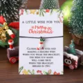 Weihnachtliches Wunscharmband mit Strumpf Anhänger und Grusskarte als festliches Geschenk - Weihnachtssocke