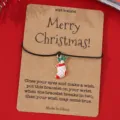 Weihnachten Wunsch Armband Socken Anhänger Rote Karte Schwarzes Band Schmuck Geschenk - SRY296-2