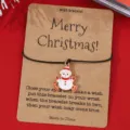 Weihnachten Schneemann Wunscharmband auf Karte Mode Festliches Schmuckgeschenk Damen - SRY297-2