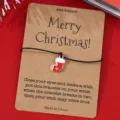 Weihnachten Wunsch Armband mit Strumpf Anhänger auf Kraftpapier Karte Modegeschenk - SRY297-6