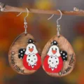 Pendientes colgantes de madera de gallina estilo rústico granja otoño joyería mujer - Estilo Gallina Lágrima (3377)