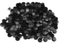 Vista di dettaglio ravvicinata di bottoni a pressione e rivetti in plastica nera fai da te. - Fibbia rotonda / 50 Pezzi/Confezione / Nero