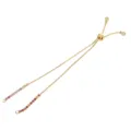 Gold plated adjustable slider bracelet chain DIY component with colorful cubic zirconia. - Slider Bracelet Component / 1 Strand / Colorful Zirconia Gold