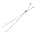 Detail view of silver adjustable box chain bracelet finding with slider bead for DIY jewelry making - Slider Bracelet Component / 1 Strand / Silver