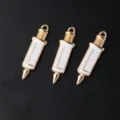 Gold syringe charms enamel pendants DIY jewelry making accessories for necklace bracelet earrings - Small Gold Syringe Pendant (B37-0502) / 10 Pieces/Pack