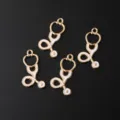 Stethoscope alloy enamel pendants DIY jewelry making charms for handmade necklaces - Small White Stethoscope Pendant / 10 Pieces/Pack
