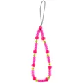 Colgante para teléfono de resina colorida con cuentas de estrella sonrisa y corazón. - Estilo Estrella Rosa Neón Cara Sonriente Amarilla (B47-0504) / 1 Pieza