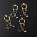 Gold and black stethoscope alloy enamel pendants for DIY handmade necklaces and bracelets. - Large Black Stethoscope Pendant / 10 Pieces/Pack