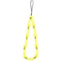 Cordón de teléfono de resina colorida estrella corazón, cadena móvil anti-pérdida linda. - Estilo Estrella Amarillo Neón Cara Sonriente Amarilla (B44-0201) / 1 Pieza