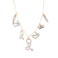 Gold-tone alloy necklace featuring cute medical theme pendants like stethoscopes and syringes. - Stethoscope Syringe Nurse Series Set
