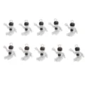 10pcs Alloy Astronaut Star Charms Pendants for DIY Earrings Necklace Jewelry Making Supply - Star-holding Astronaut (9099-Y0904) / 10 Pieces Pack / White
