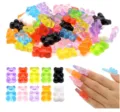 Colorful resin gummy bear nail charms flatback cabochons for DIY crafts jewelry making accessories. - Multicolor