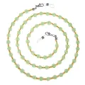 Kralen brillenketting vrouwen groene ronde kralen stijlvolle zonnebril houder koord. - Groen
