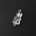 Transparent resin gummy bear charm connector, perfect for DIY jewelry making and cute pendant crafts. - Clear