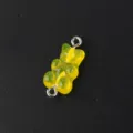 Yellow resin gummy bear charm connector for DIY jewelry making and hair accessories craft 1 - Glitter Bear (AP0404) / 10 Pieces/Pack / Yellow