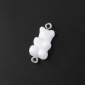 White Resin Gummy Bear Pendant Connector Double Loop DIY Jewelry Craft Accessories - White