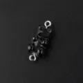 Black resin gummy bear charm connector with double jump rings for DIY jewelry making - Black