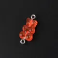 Red Translucent Resin Gummy Bear Pendant Charm for DIY Jewelry Craft Making Supplies - Red