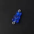 Blue resin gummy bear charm with metal loops for DIY jewelry making and hair accessories. - Sapphire Blue