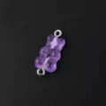Purple glitter resin gummy bear connector charm for DIY jewelry making and hair accessories. - Purple